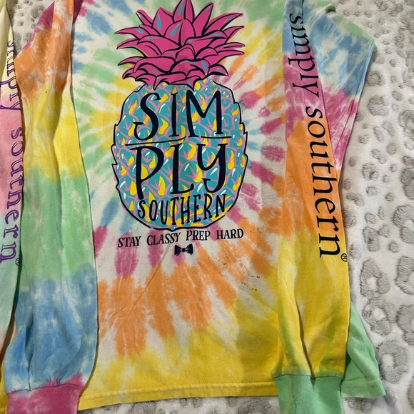 Simply Southern Pastel Tie-Dye Long Sleeve Shirts NEW - Picture 3 of 5